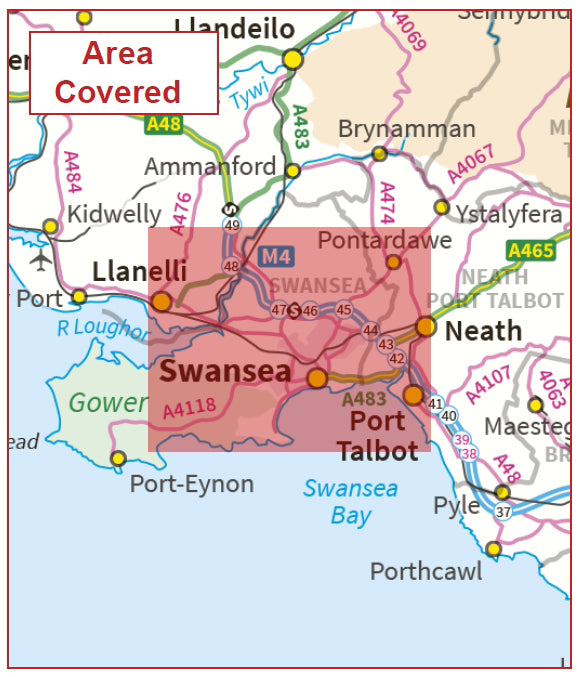 Postcode City Sector Map - Swansea - Digital Download