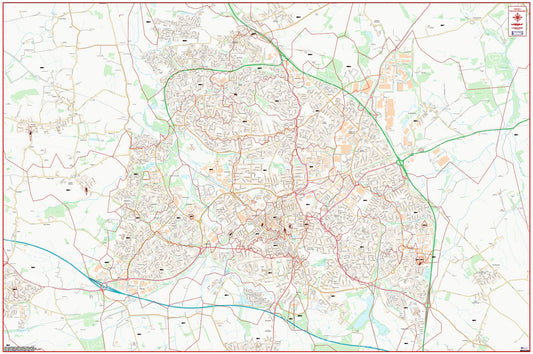 Central Swindon Postcode City Street Map - Digital Download