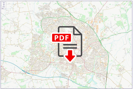 Central Swindon City Street Map - Digital Download