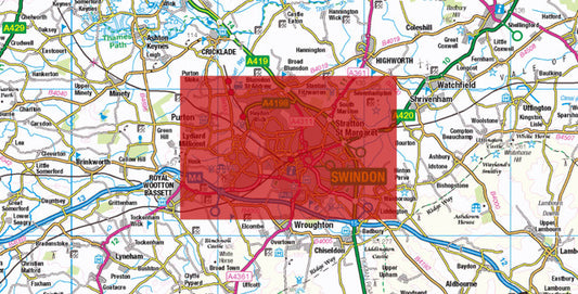 Central Swindon City Street Map - Digital Download