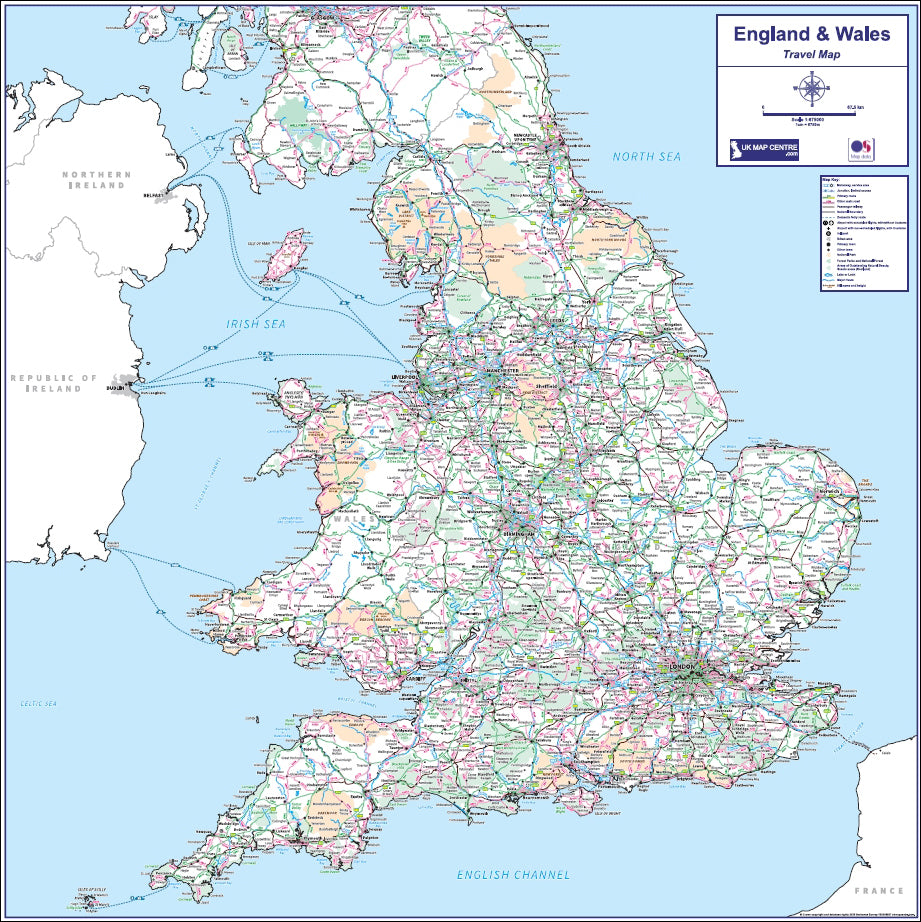 Travel Map 6 - England & Wales - Digital Download