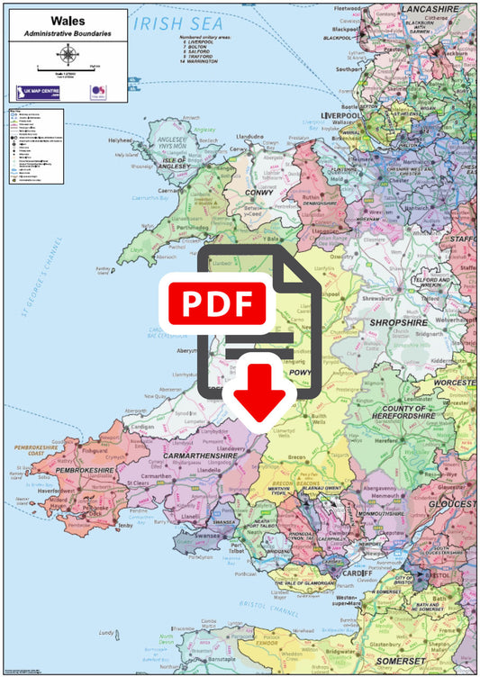 National Admin Map 5 - Wales - Digital Download