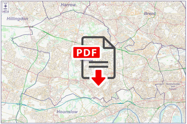 West London City Street Map - Digital Download