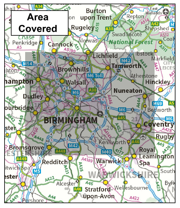 West Midlands District Admininstration Map - Digital Download