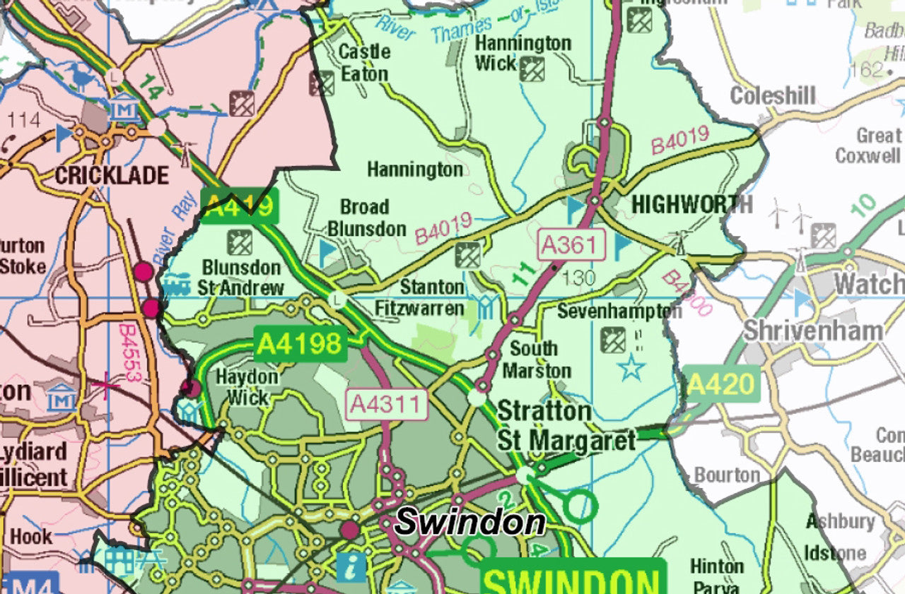 Wiltshire County Boundary Map - Digital Download