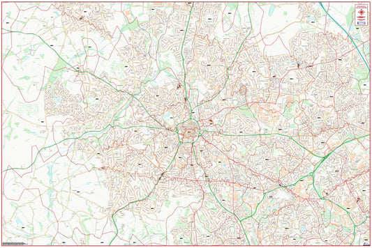 Central Wolverhampton Postcode City Street Map - Digital Download