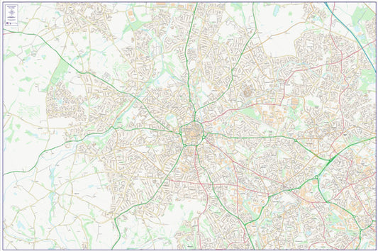 Central Wolverhampton City Street Map - Digital Download