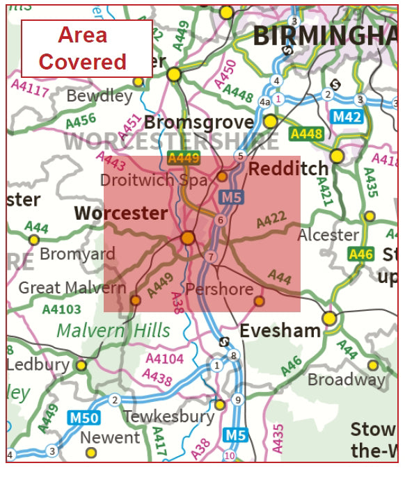 Postcode City Sector Map - Worcester - Digital Download