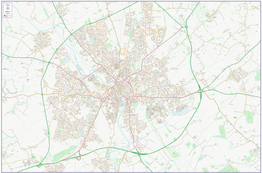 Central York City Street Map - Digital Download