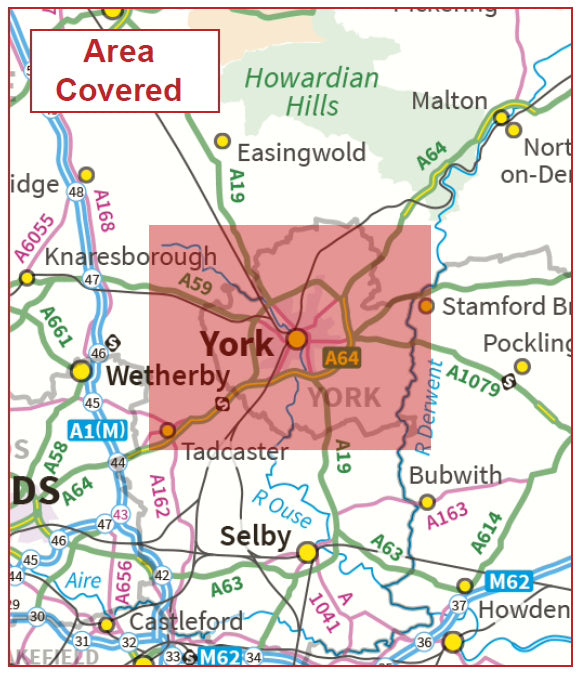 Postcode City Sector Map - York - Digital Download