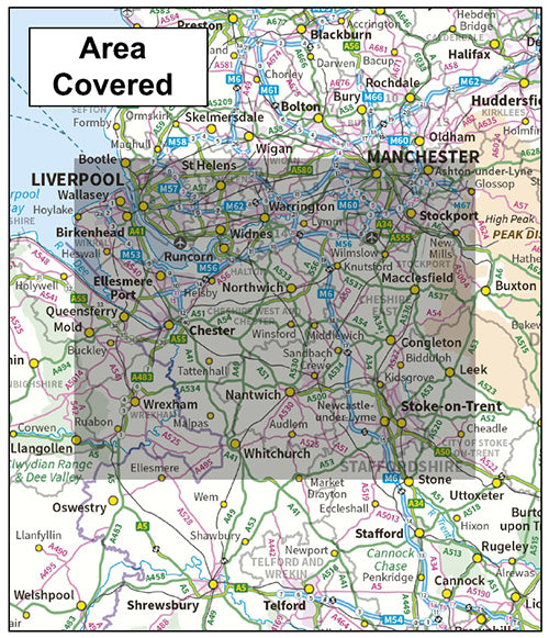 Cheshire County Boundary Map - Digital Download