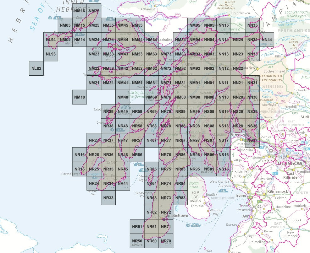 Argyll and Bute - OS Map Tiles
