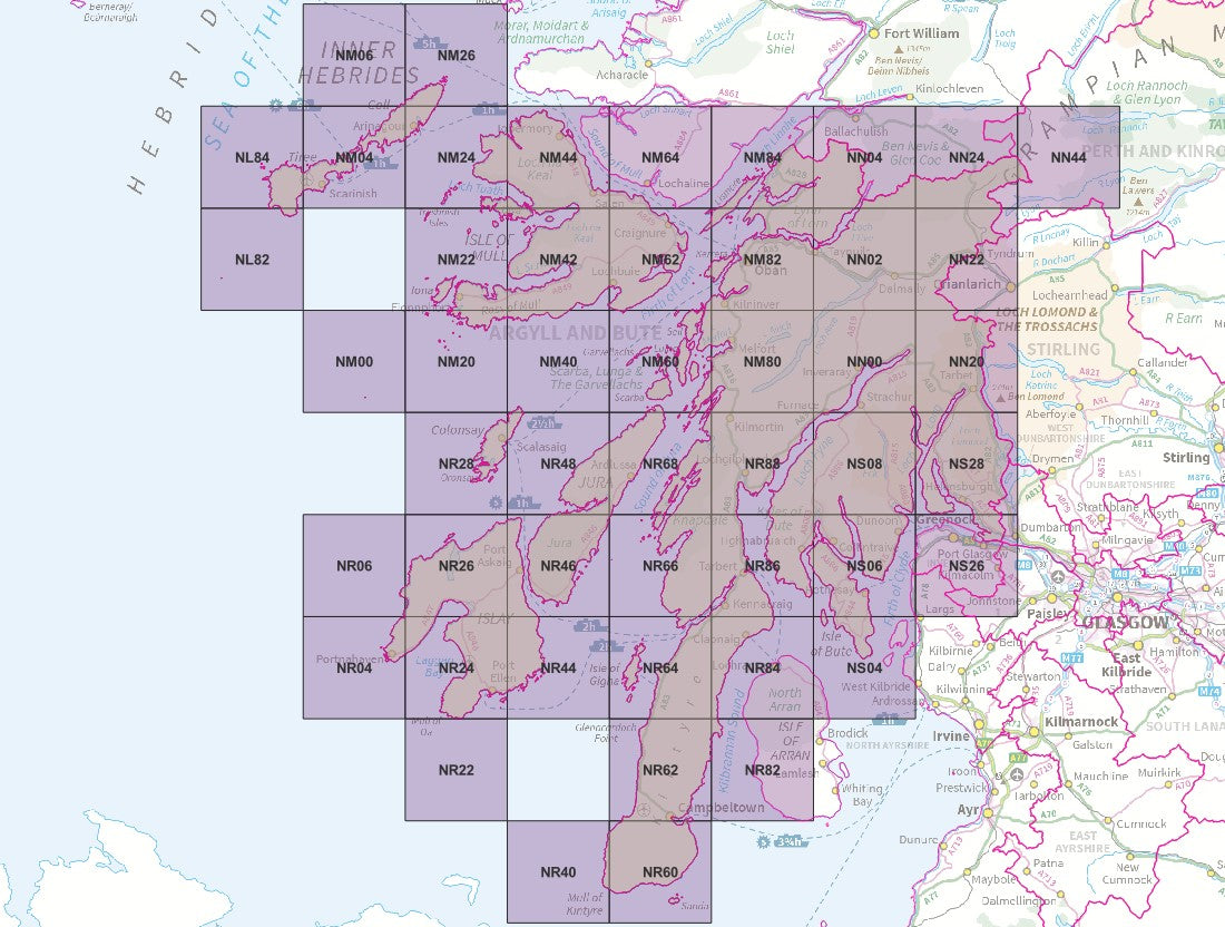 Argyll and Bute - OS Map Tiles – ukmaps.co.uk