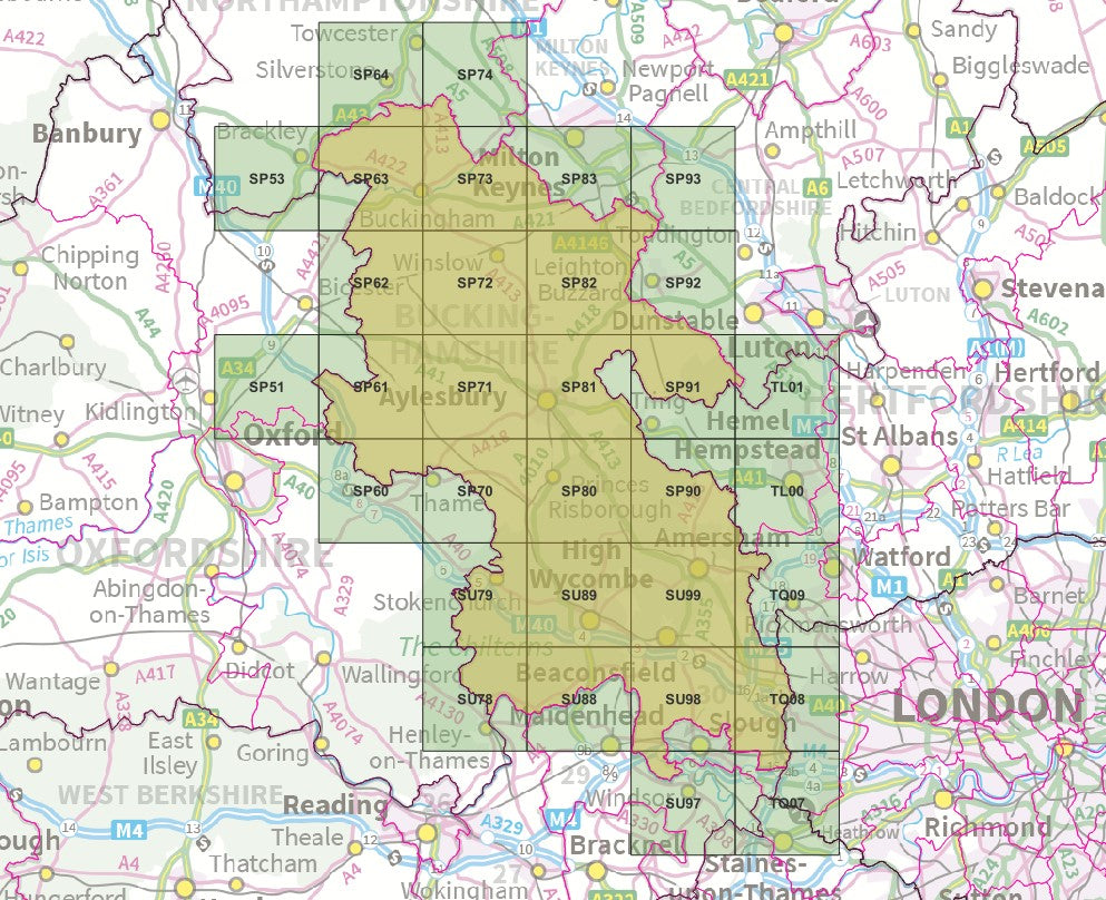 Buckinghamshire - OS Map Tiles