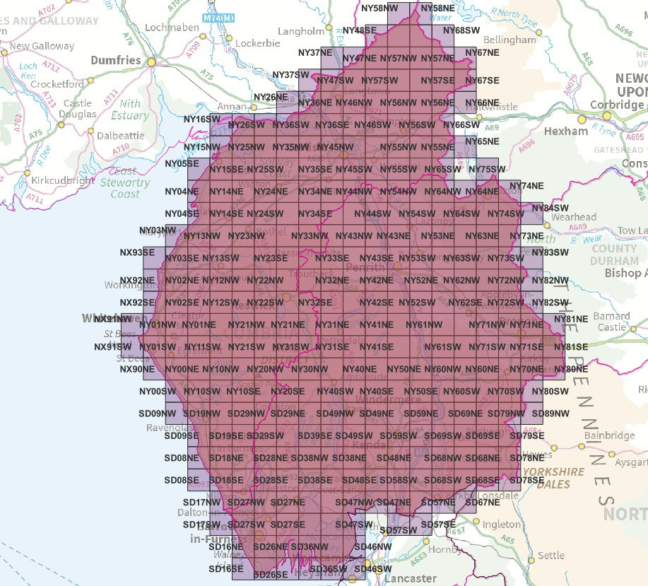 Cumbria - OS Map Tiles – ukmaps.co.uk