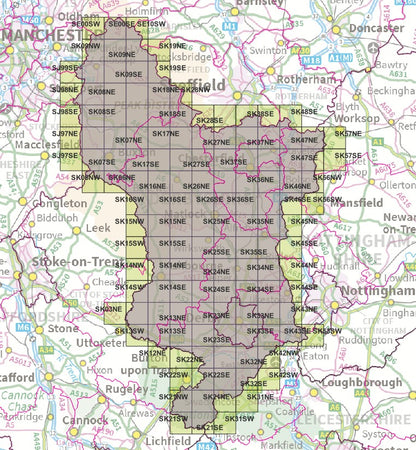 Derbyshire - OS Map Tiles