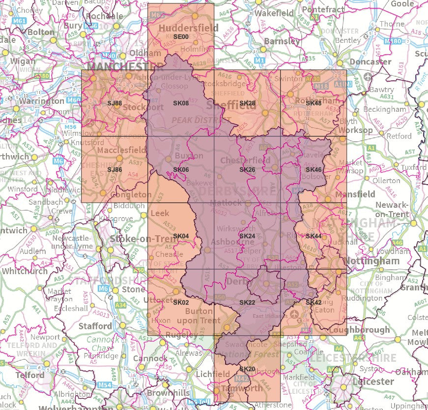 Derbyshire - OS Map Tiles