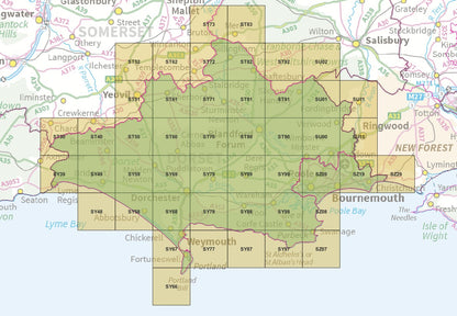 Dorset and Bournemouth - OS Map Tiles