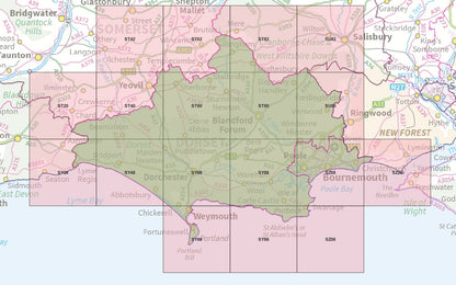 Dorset and Bournemouth - OS Map Tiles