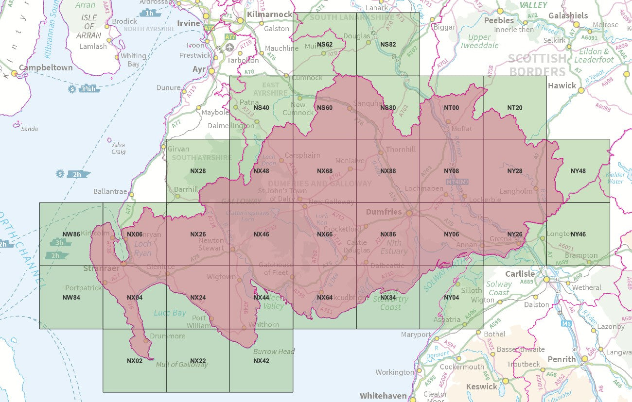 Dumfries and Galloway - OS Map Tiles