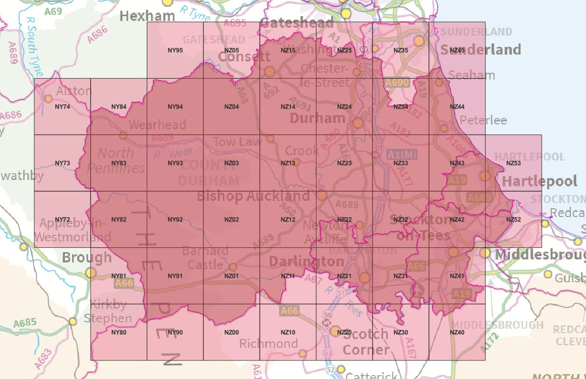 Durham - OS Map Tiles