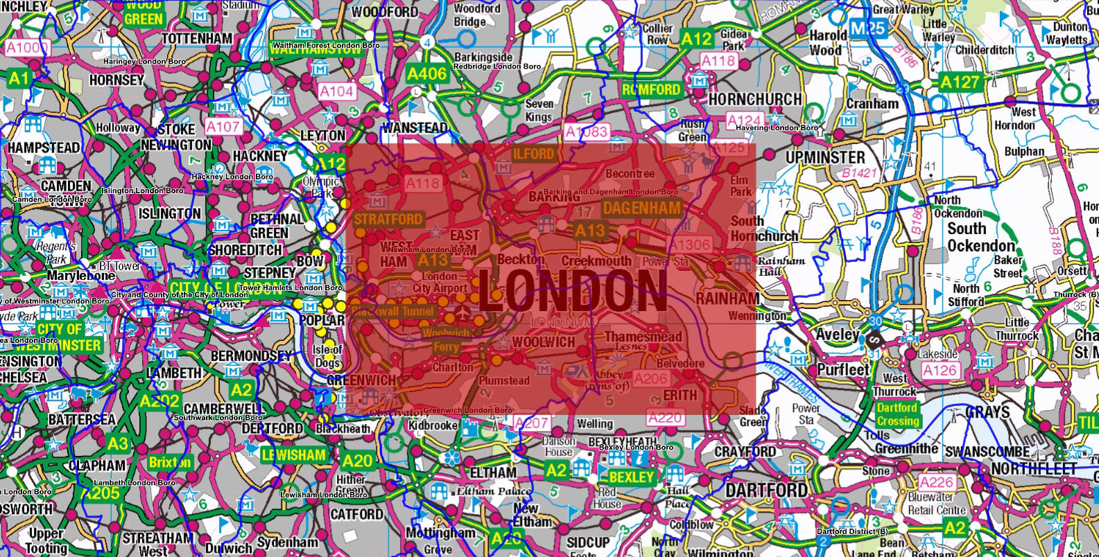 London City Code Map Full Series London Postcode City Street Map - Digital Download - Speci ...