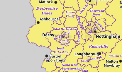 Regional UK Parliamentary Maps - East Midlands - Digital Download