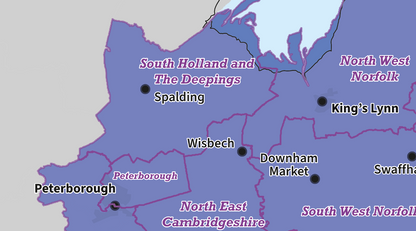 Regional UK Parliamentary Maps - East of England - Digital Download