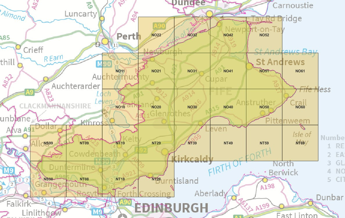 Fife - OS Map Tiles – ukmaps.co.uk