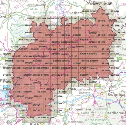 Gloucestershire - OS Map Tiles