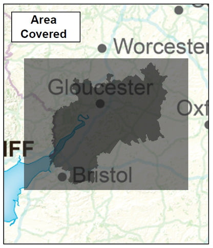Gloucestershire County Boundary Map - Digital Download