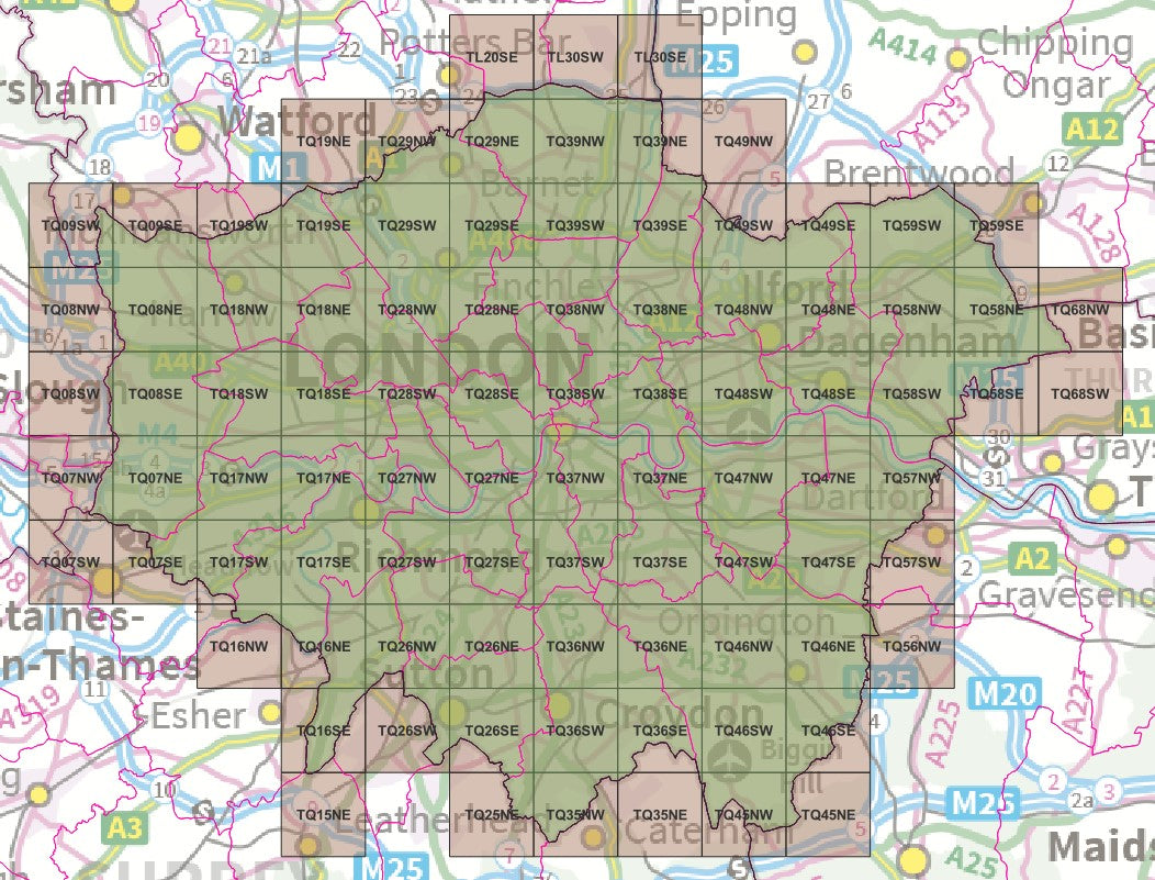 Greater London - OS Map Tiles