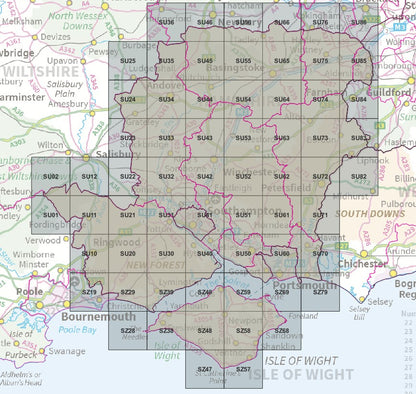 Hampshire and the Isle of Wight - OS Map Tiles