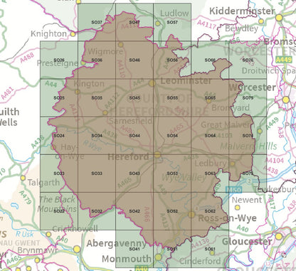 Herefordshire - OS Map Tiles