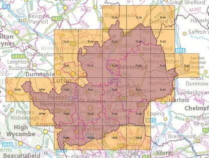 Hertfordshire - OS Map Tiles