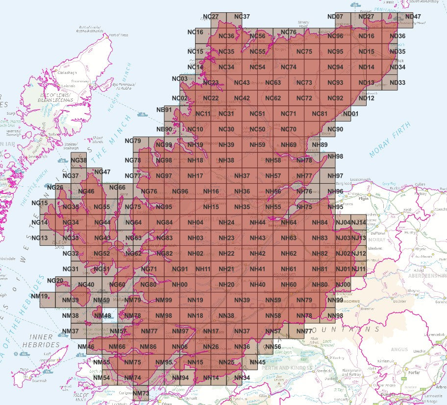 Highland - OS Map Tiles – ukmaps.co.uk
