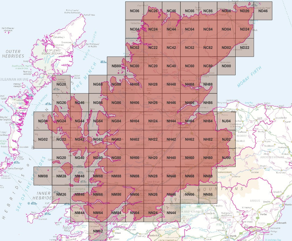 Highland - OS Map Tiles – ukmaps.co.uk