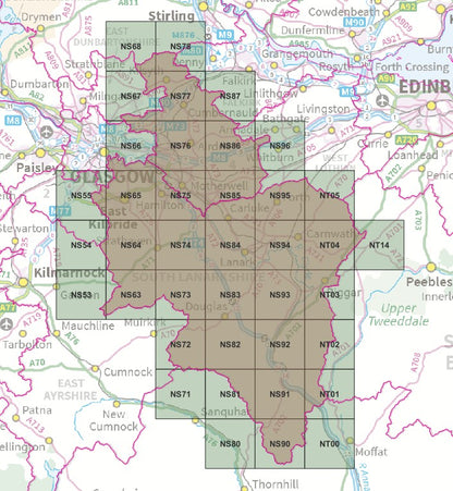 Lanarkshire - OS Map Tiles