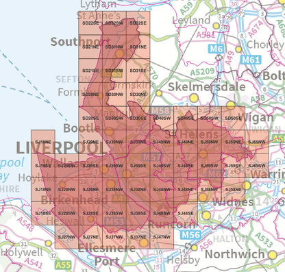 Merseyside  - OS Map Tiles