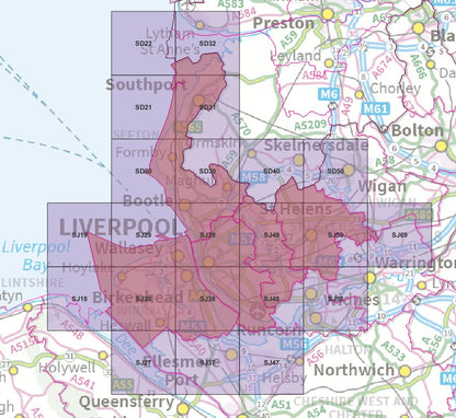 Merseyside  - OS Map Tiles