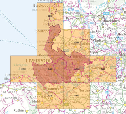 Merseyside  - OS Map Tiles