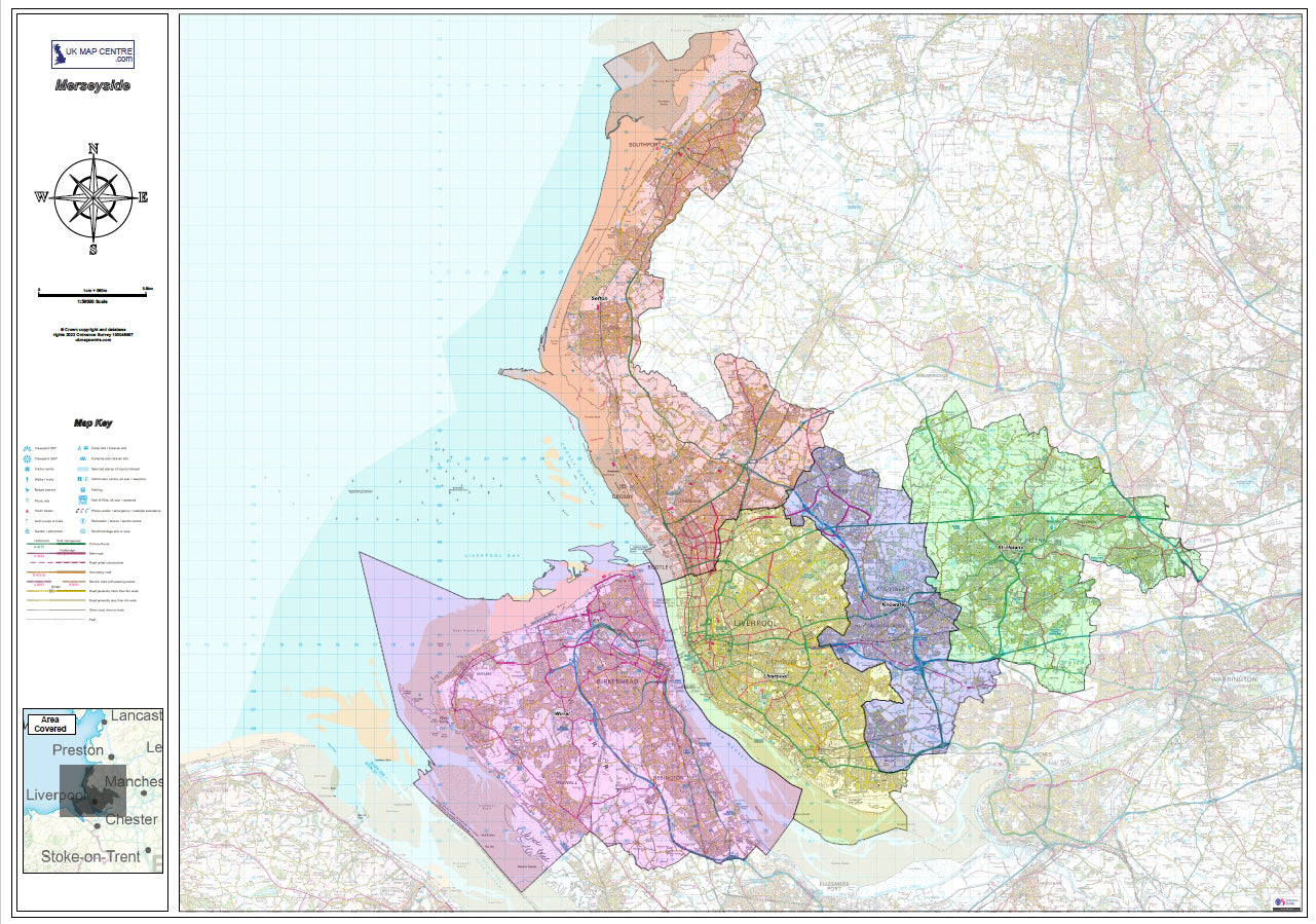 Merseyside District Map - Digital Download – ukmaps.co.uk