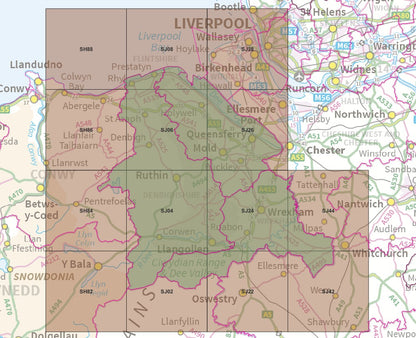 North East Wales - OS Map Tiles
