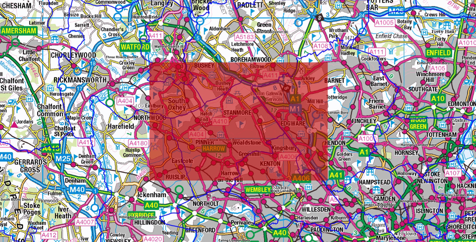 Full Series London Postcode City Street Map - Digital Download - Speci ...