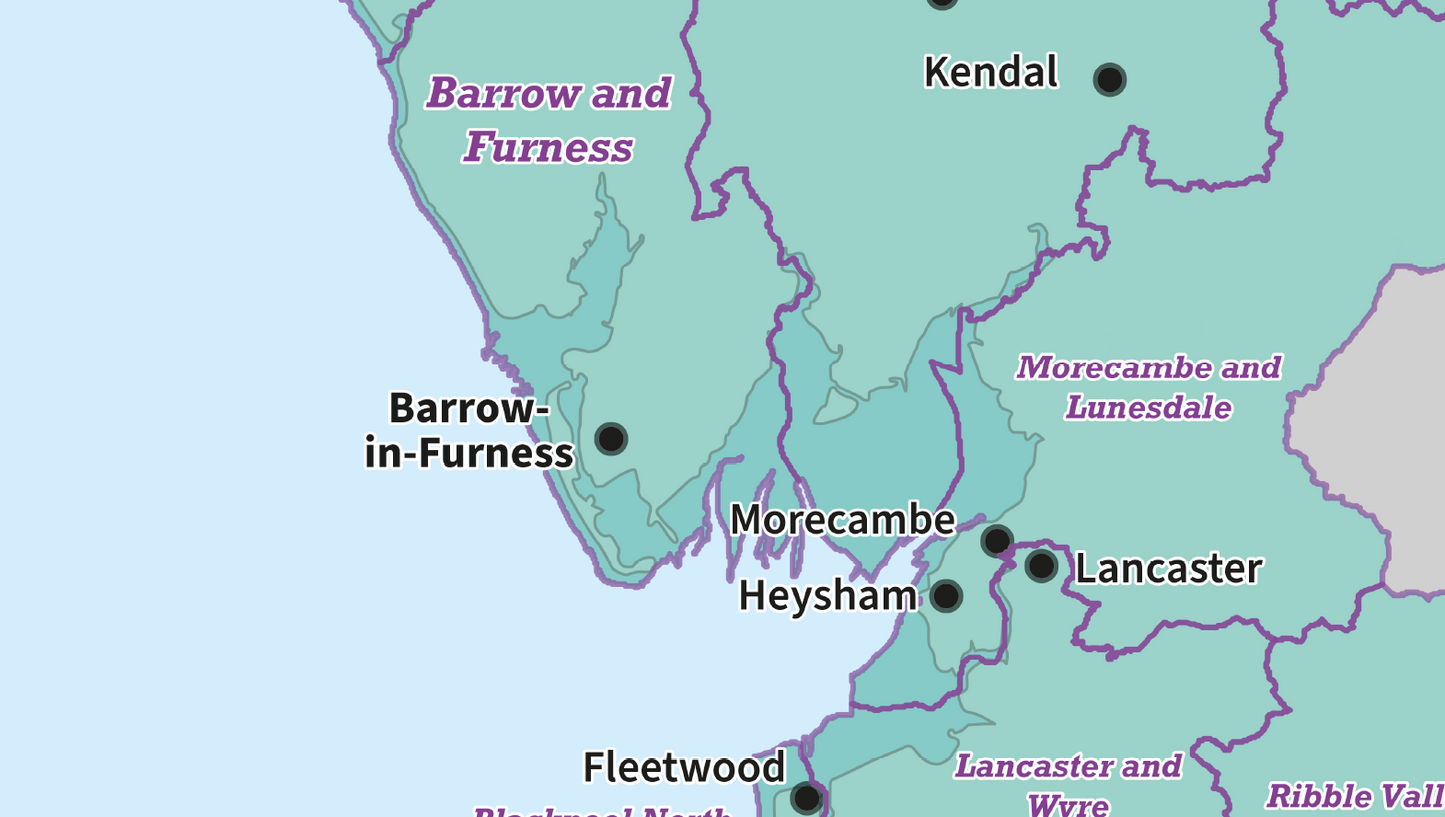 Regional UK Parliamentary Maps - North West of England - Digital Download