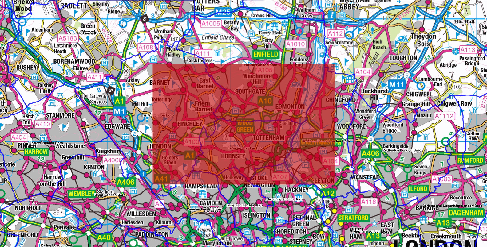 Full Postcode Breakdown Full Series London Postcode City Street Map - Digital Download - Speci ...