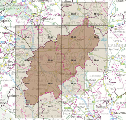 Northamptonshire - OS Map Tiles