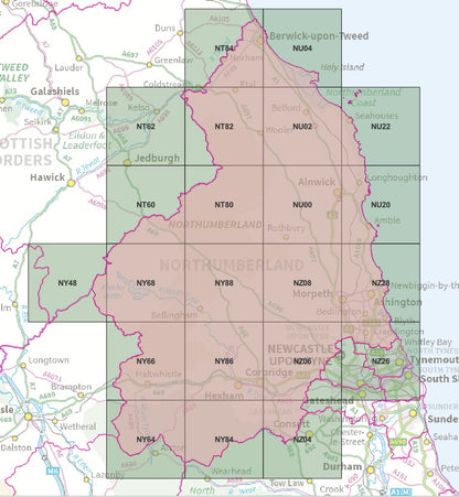 Northumberland - OS Map Tiles
