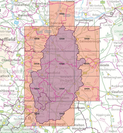 Nottinghamshire - OS Map Tiles