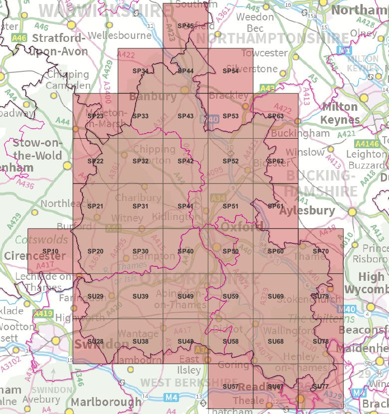 Oxfordshire - OS Map Tiles